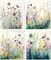 4 Pcs Diamond Art Kits DIY Painting for Adult Aesthetic Wall Diamond Crafts Aesthetic Room Decor Cute Painting Pictures 5d Craft Wall Decor for Home 10 x 11.8''(Wild Flower)